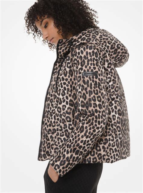 michael kors reversible leopard and logo quilted puffer jacket|saks Michael Kors puffer coat.